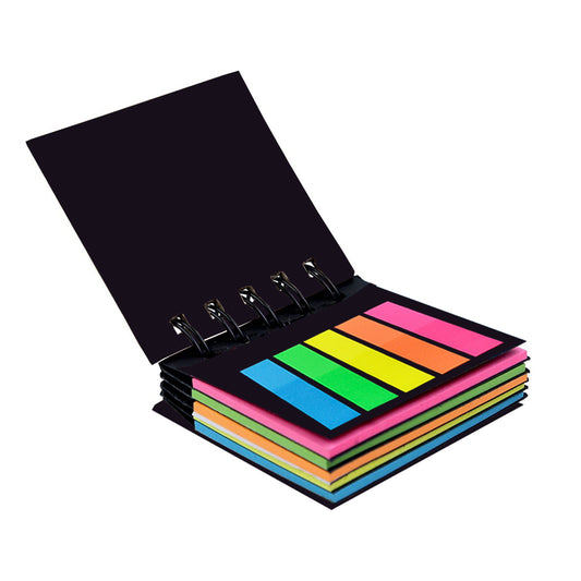 Sticky Notes Pad, Pocket-Size, Wirobound (2 x 3 Notes and Flags, 5 Colours)