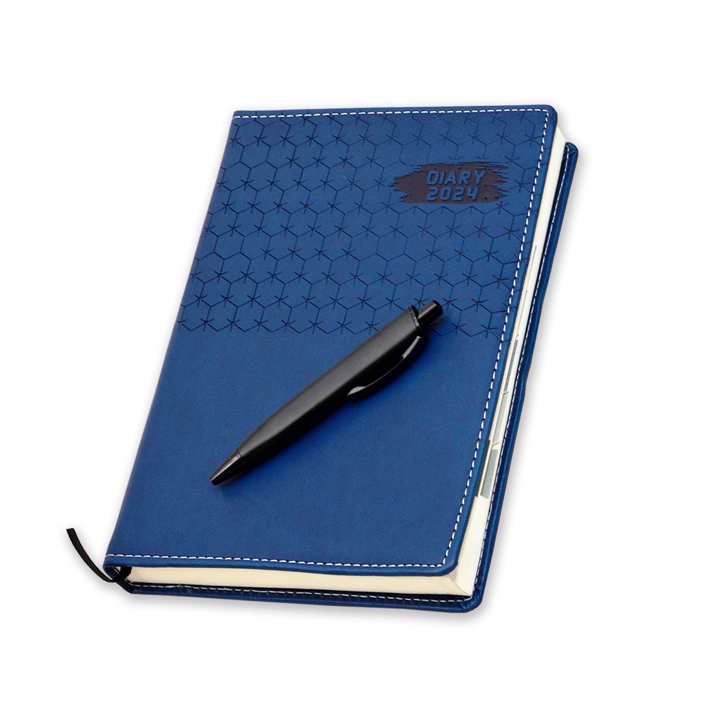 Blue 2024 All in one Daily Diary | Monthly Monitor | Yearly Organizer With Pen