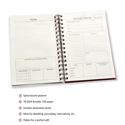 DAILY PLANNER A5 To Do List | Productivity | Performance Tracker 150 Pages