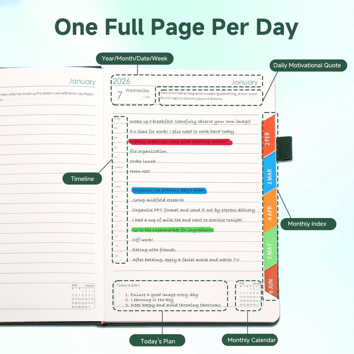 Dated 2026 Planner Daily Weekly & Monthly Journal