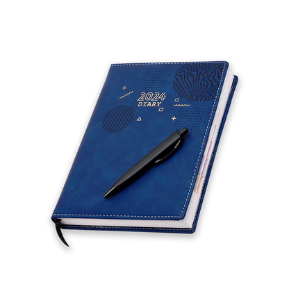 Blue 2024 Dated Planner; Guided Journal; Gratitude Journal with pen