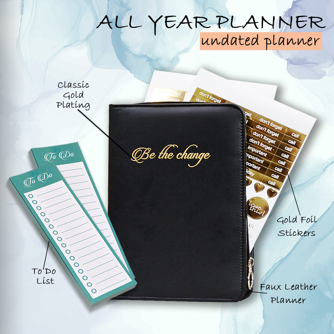 Black Executive Corporate Undated business diary / Organizer Planner Set
