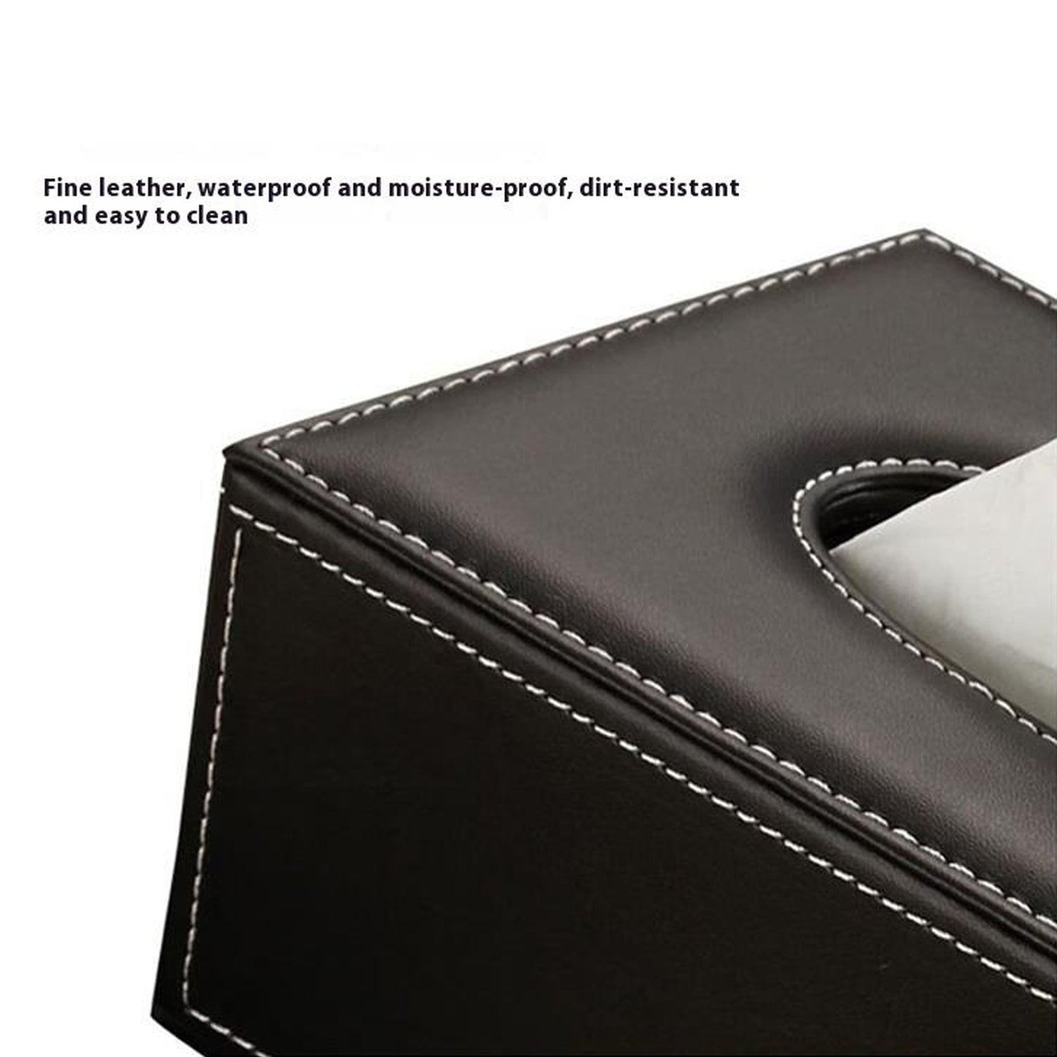 Multifunctional Tissue Box Holder with Stationery , Remote Control Box - Stylish and elegant Home, Office Napkin Desktop Holder , Desk Storage( Black)