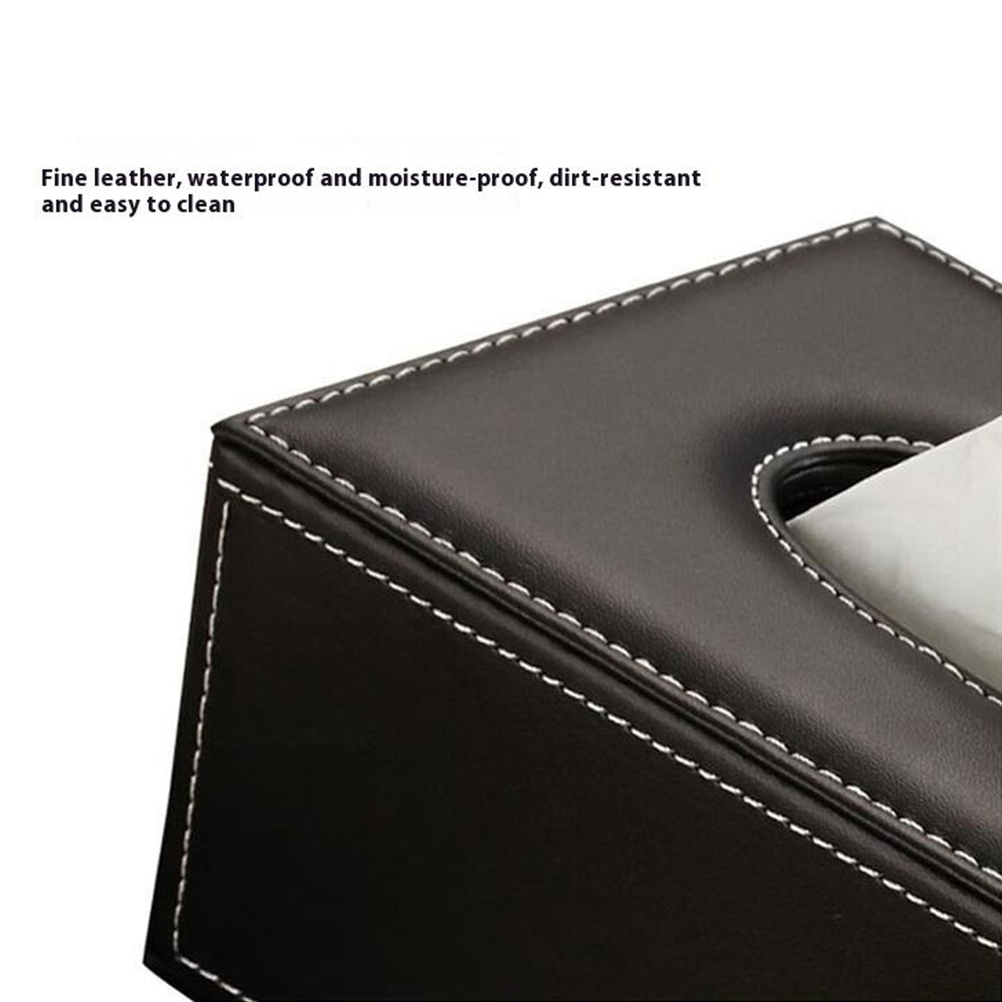 Multifunctional Tissue Box Holder with Stationery , Remote Control Box - Stylish and elegant Home, Office Napkin Desktop Holder , Desk Storage( Black)