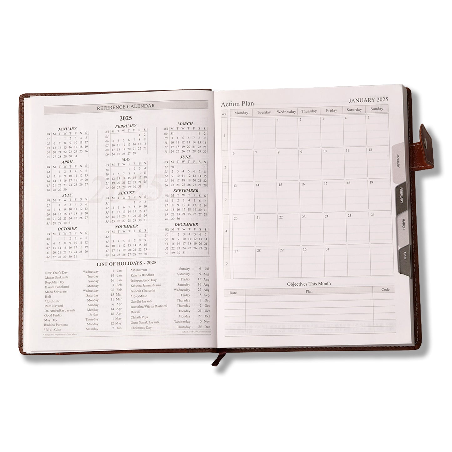 Hard Bound Leather Executive Planner