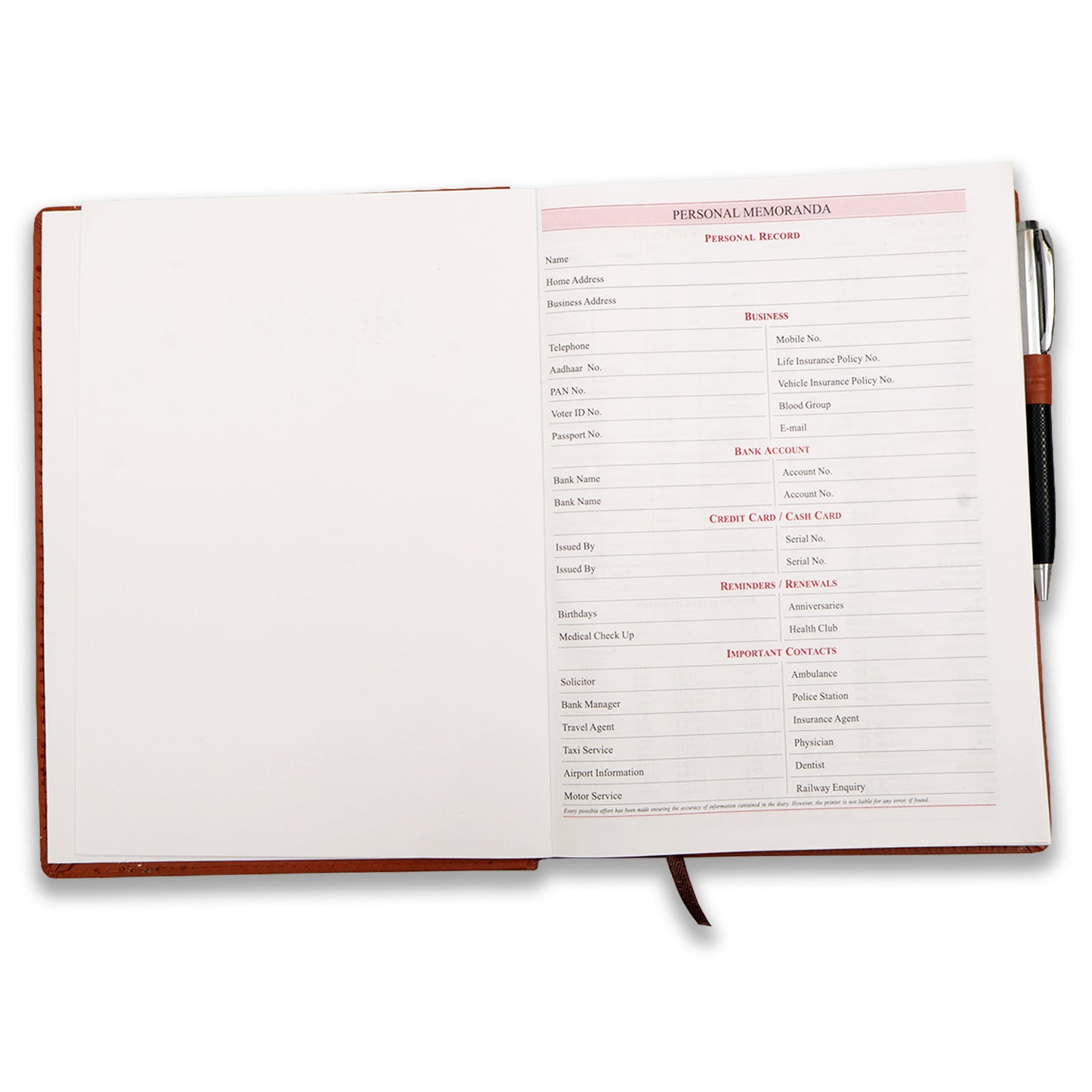 Brown 2026 Dated Appointment Book & Planner Journal Diary