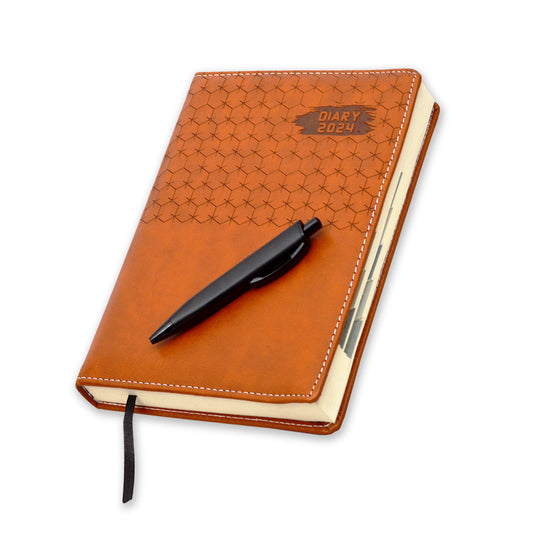 2024 Dated Diary Brown Teachers Planner New Year Gift with pen