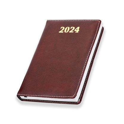 Brown Stylish Dated Diary Gift Set Corporate Business Diary / Organizer Planner 2024 Gift For Man And Woman with pen.