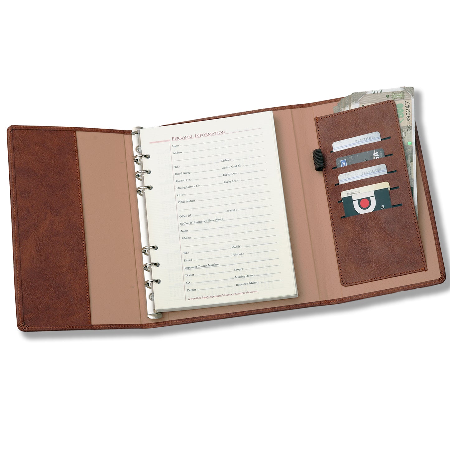 Faux Leather Undated Business Planner Journal