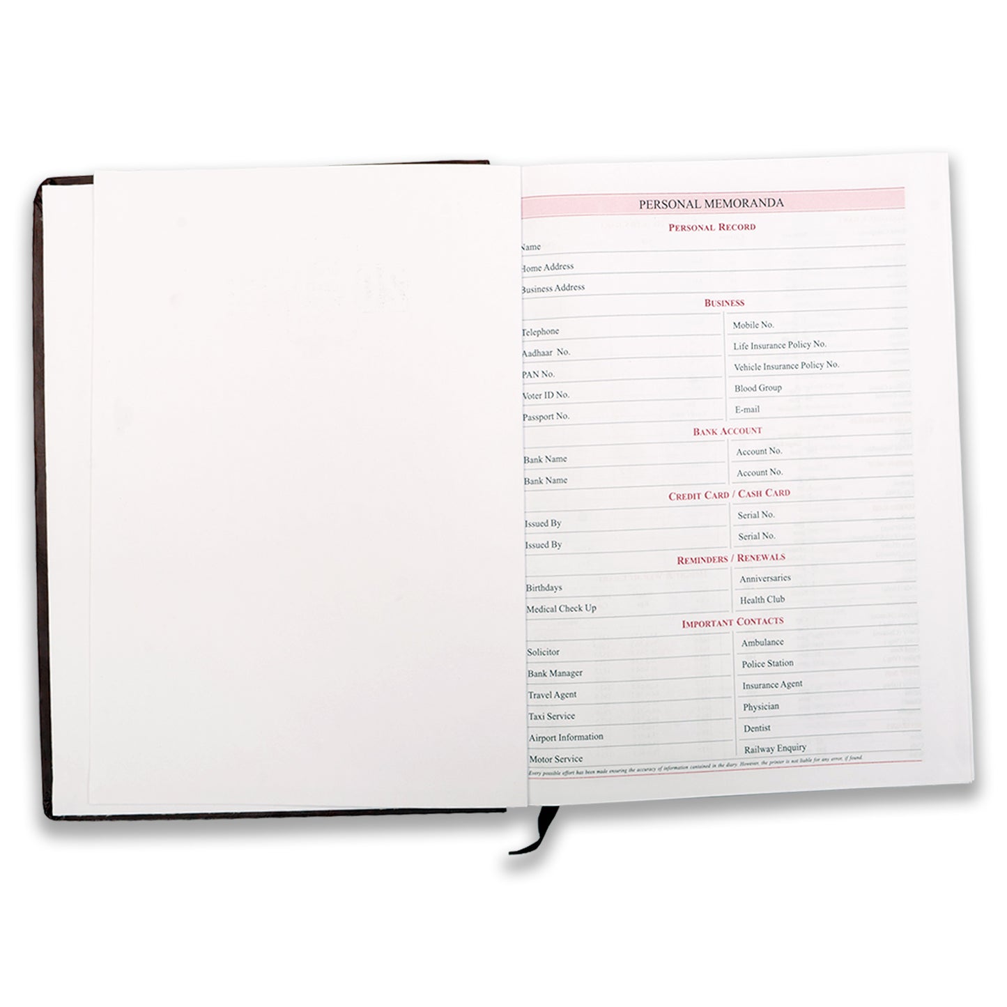 Brown Dated 2026 12 Month Calendar Year Planner, Week-to-View Diary HardCover