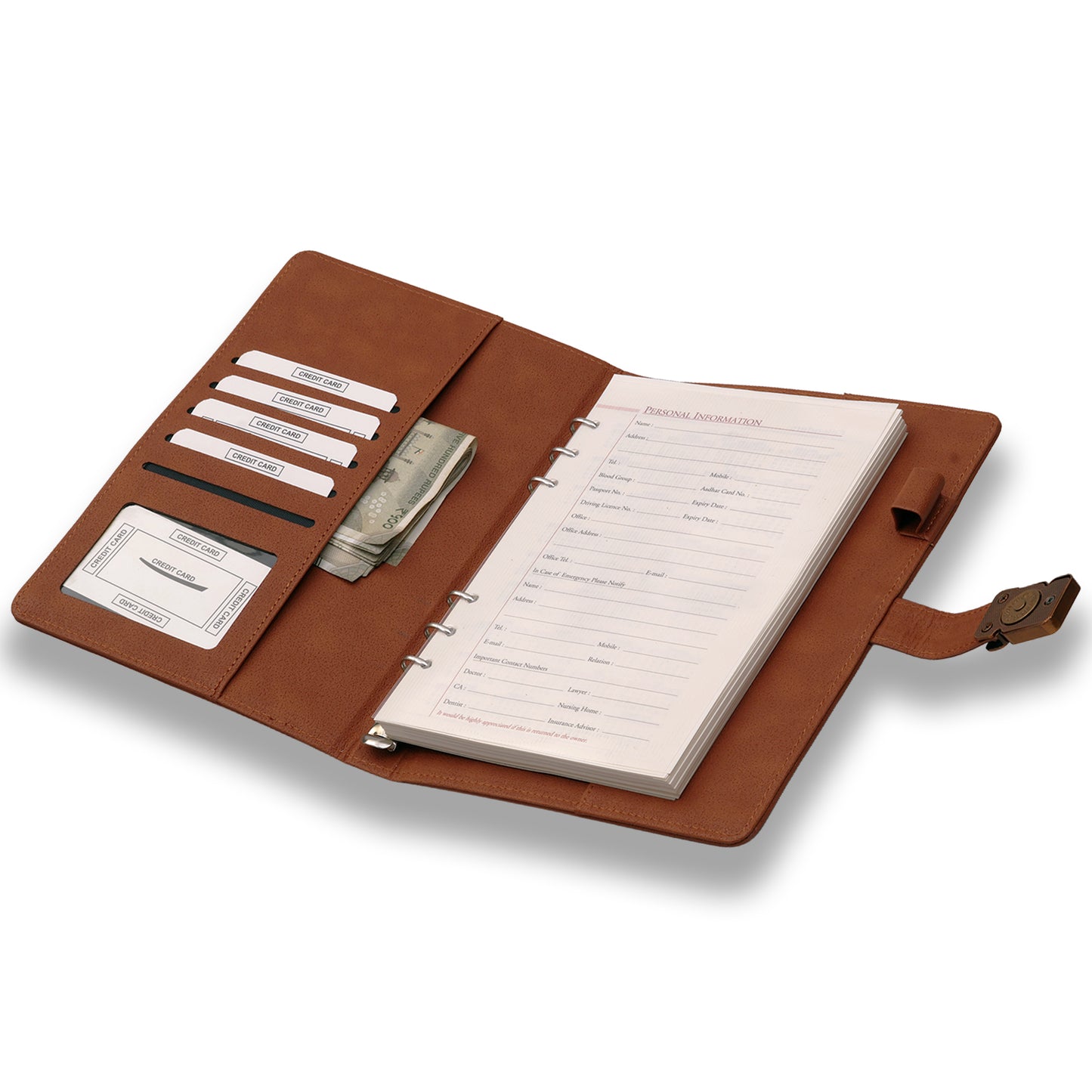 Brown Undated Faux Leather Diary | Daily Planner