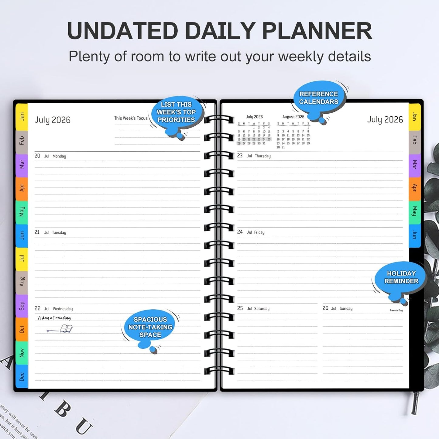 Spiral Daily Planner 2026