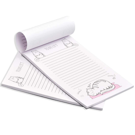 To DO List Notepad| Easy Tear Off Meow PAD for Shopping Lists, Reminders, APPOINTMENTS & Notes 5.5 * 8.5 INCHES| 50 Sheets Each (Set of 2 MEMO Pads)