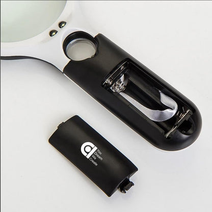 Magnifying Glass with 3 Led Light 3X & 45X Big Size Zoom Lenses for Seniors, Book and Newspaper Reading, Eyelash Extensions Magnifier Glass (Black and White)