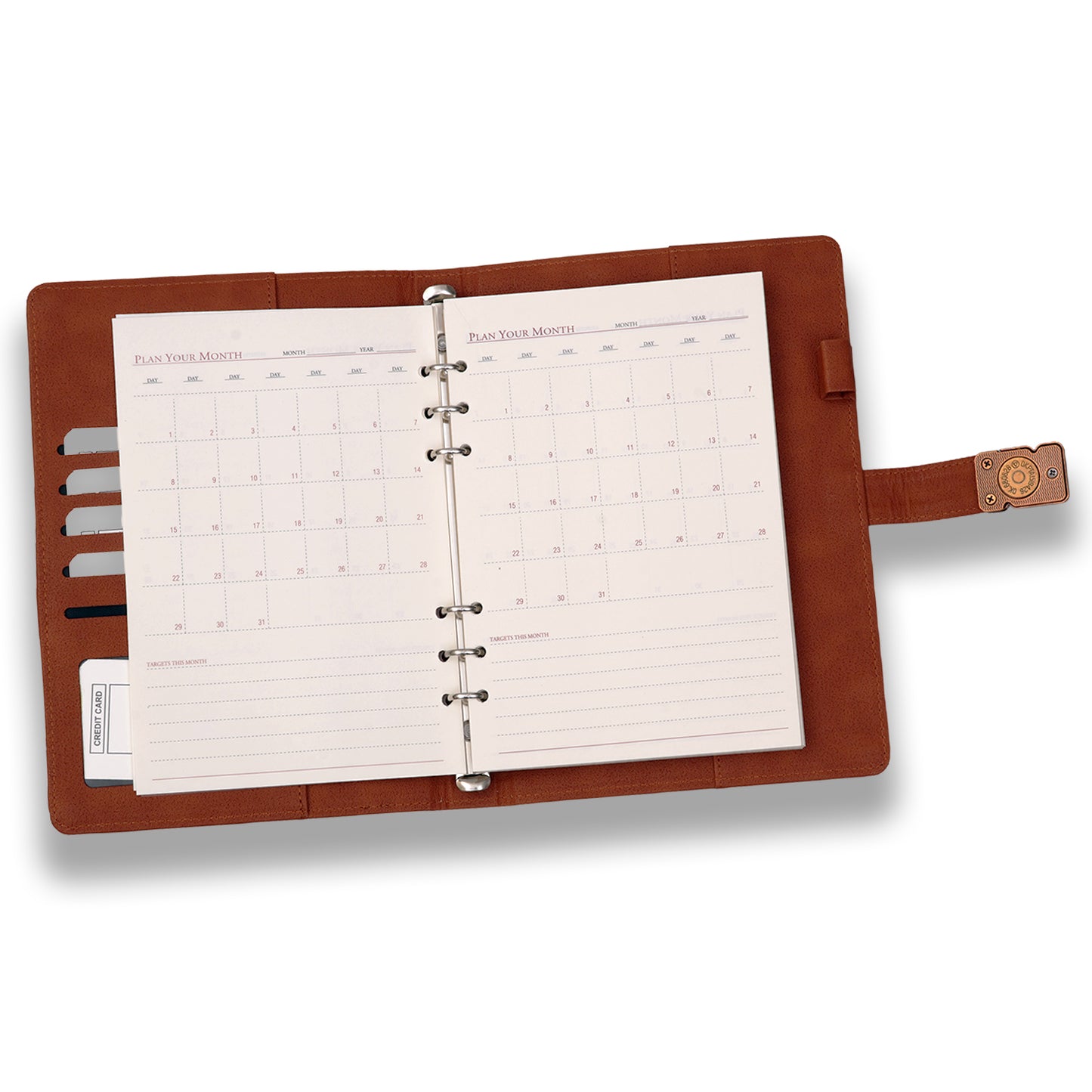 Brown Undated Faux Leather Diary | Daily Planner