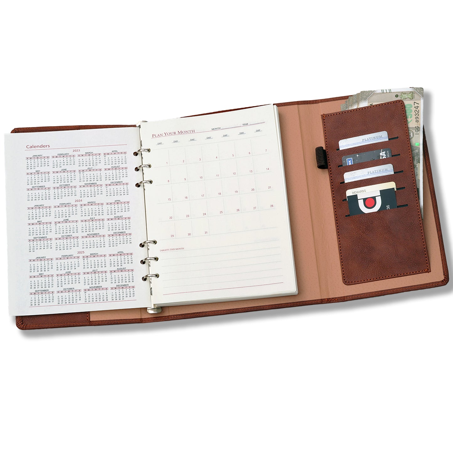 Faux Leather Undated Business Planner Journal