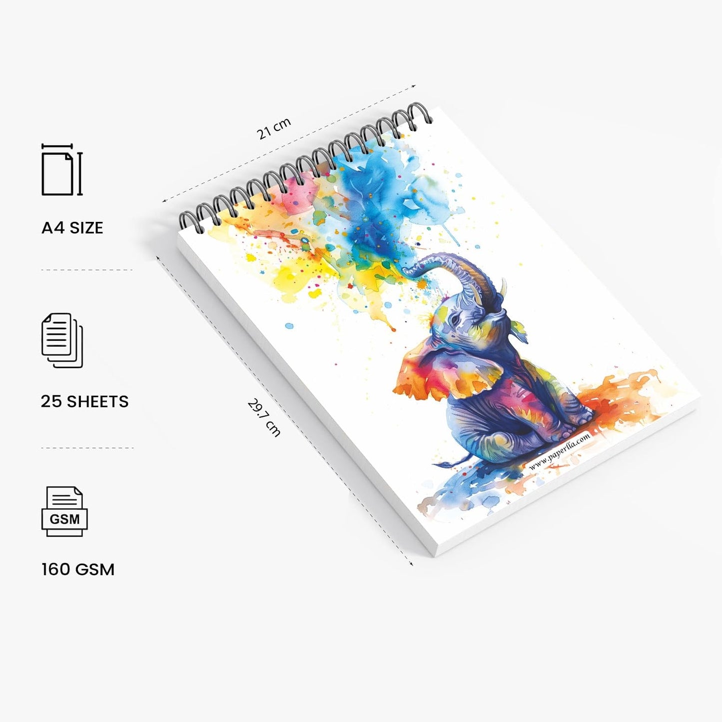 Sketch Book 20cm x 29cm, 1-Pack, 25 Sheets Spiral Bound Art Sketchbook,160gsm Artist Drawing Book Paper Painting Drawing Writing Sketching Pad for Kids Adult Teens Girls Boys