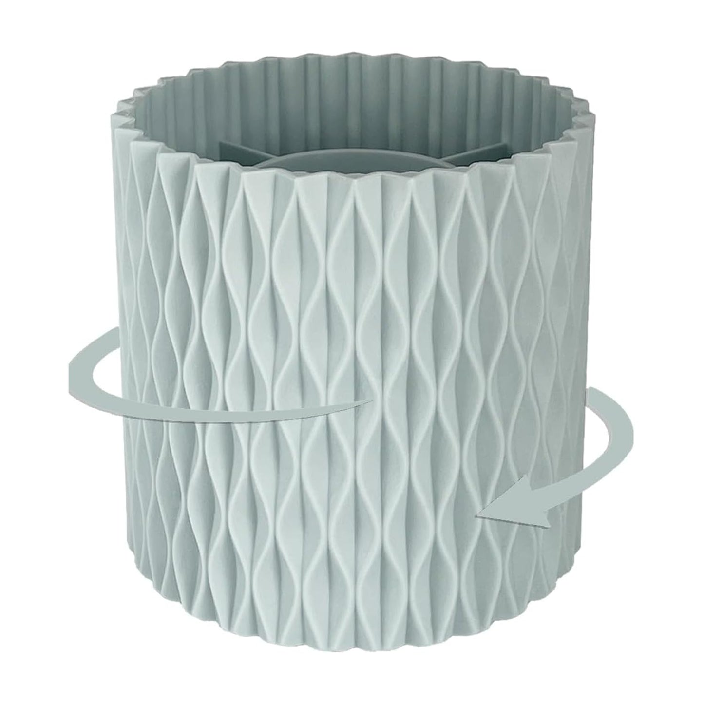 Blue Pen Holder for Desk, 360 Degree Rotating Desk Organizer with 5 Compartments, Pen Pencil Makeup Brush Holder, Cosmetics Lipsticks Pen Organizer for Home Office School