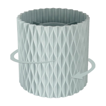 Blue Pen Holder for Desk, 360 Degree Rotating Desk Organizer with 5 Compartments, Pen Pencil Makeup Brush Holder, Cosmetics Lipsticks Pen Organizer for Home Office School