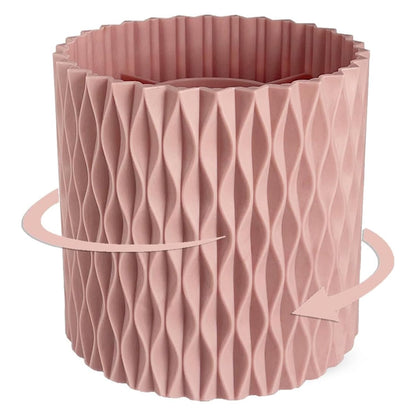 Pink Pen Holder for Desk, 360 Degree Rotating Desk Organizer with 5 Compartments, Pen Pencil Makeup Brush Holder, Cosmetics Lipsticks Pen Organizer for Home Office School