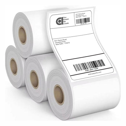 70gsm Thermal Label Printer Paper - 3" x 5" (75 x 125 mm)| Address Labels - 400 Labels per Roll (Pack of 4)