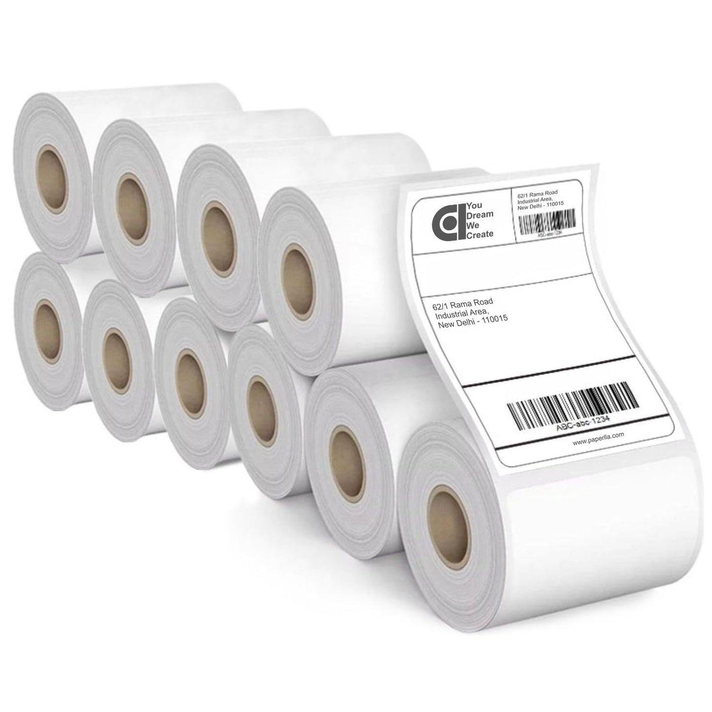 70gsm Thermal Label Printer Paper - 3" x 5" (75 x 125 mm) - 400 Labels per Roll (Pack of 10)