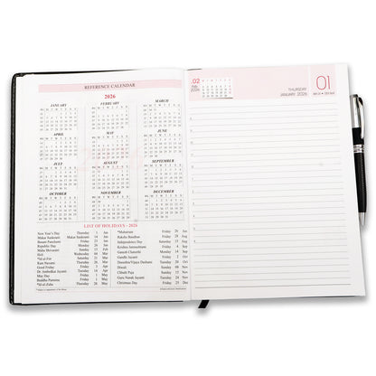 Black Diary 2026 Ruled Notebook