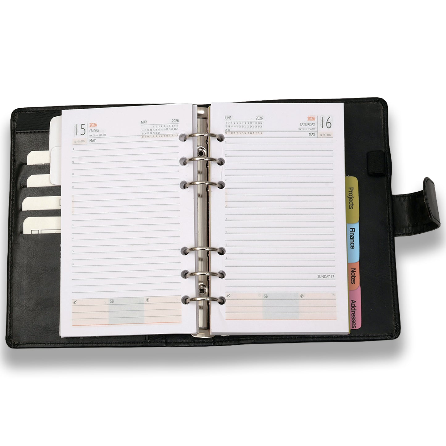 Black Corporate Faux Leather Diary 2026 Journal Planner For Daily Use