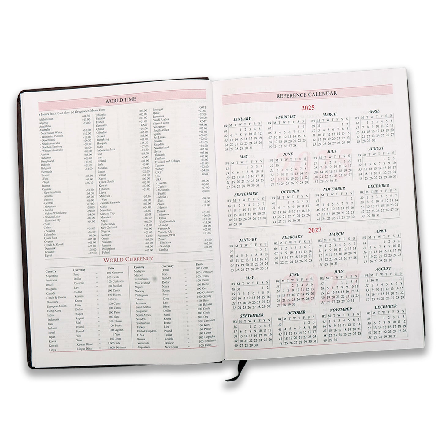 Brown Dated 2026 12 Month Calendar Year Planner, Week-to-View Diary HardCover