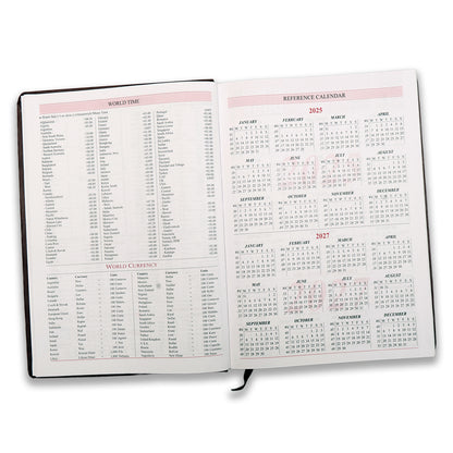 Brown Dated 2026 12 Month Calendar Year Planner, Week-to-View Diary HardCover