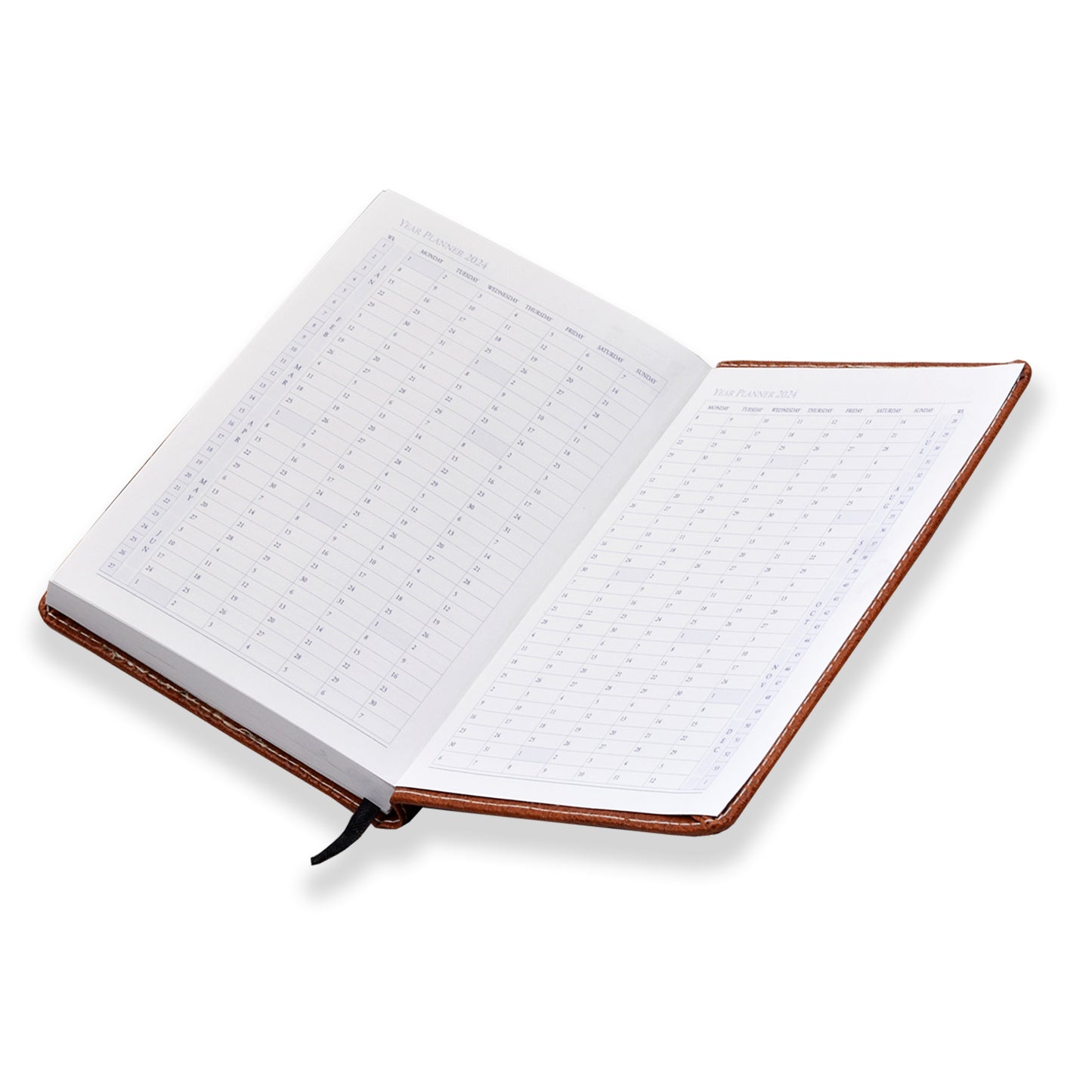 PU Leather Finish Hard Bound Executive Notebook Diary 2024 Daily Monthly Planner with Dates