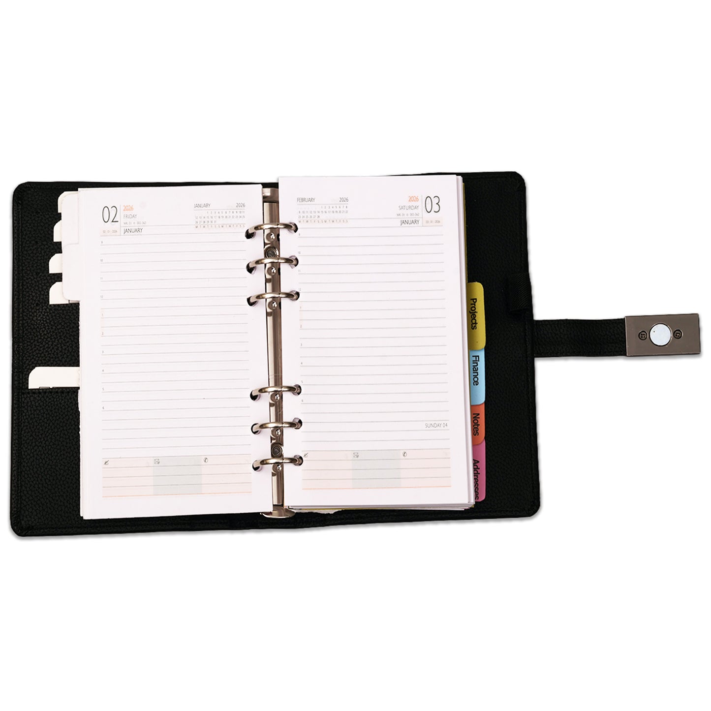 2026 Planner Black Weekly & Monthly Diary