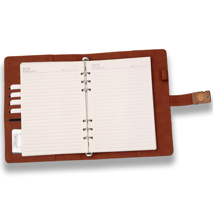 Brown Undated Faux Leather Diary | Daily Planner