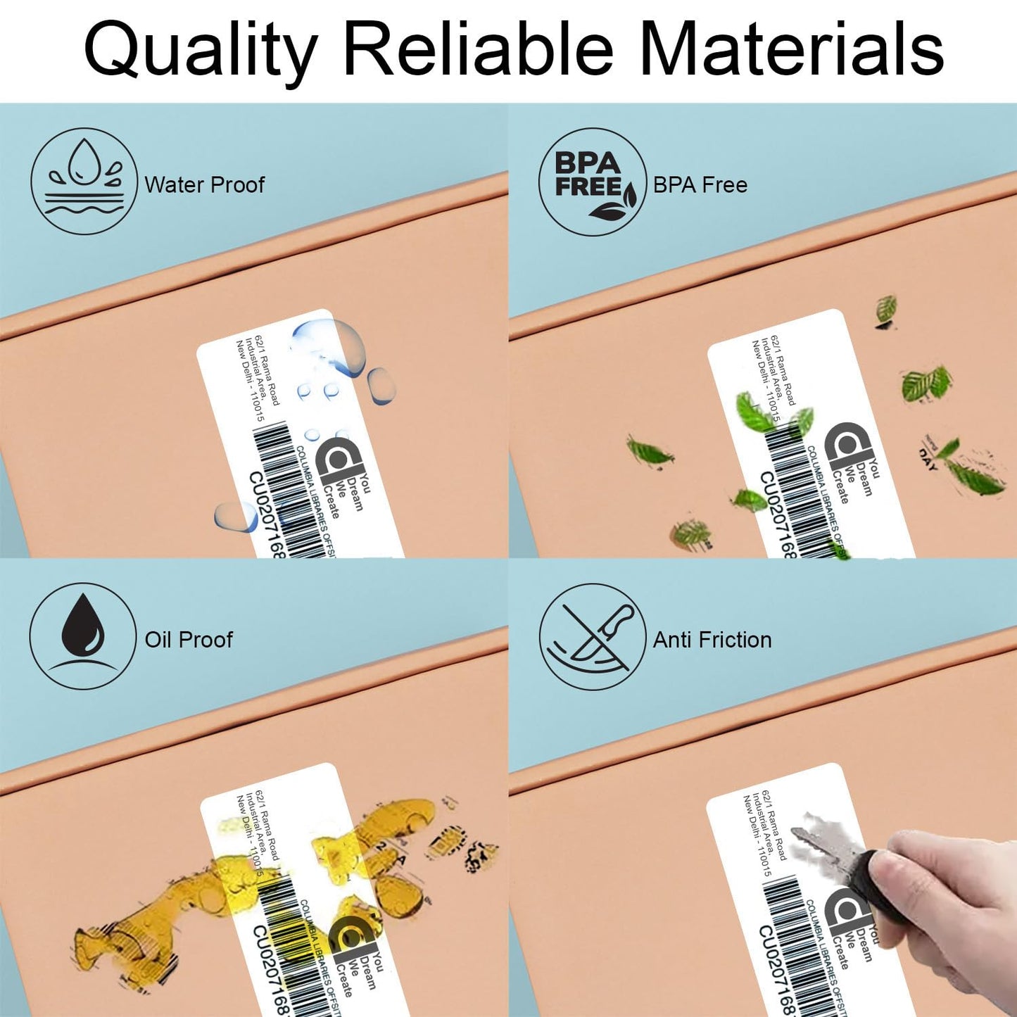 70gsm Thermal Label Printer Paper - 2" x 1" (50 x 25 mm)| 1000 Labels per Roll (Pack of 2)