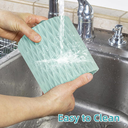 Blue Pen Holder for Desk, 360 Degree Rotating Desk Organizer with 5 Compartments, Pen Pencil Makeup Brush Holder, Cosmetics Lipsticks Pen Organizer for Home Office School