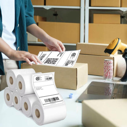 70gsm Thermal Label Printer Paper - 3" x 5" (75 x 125 mm) - 400 Labels per Roll (Pack of 6)