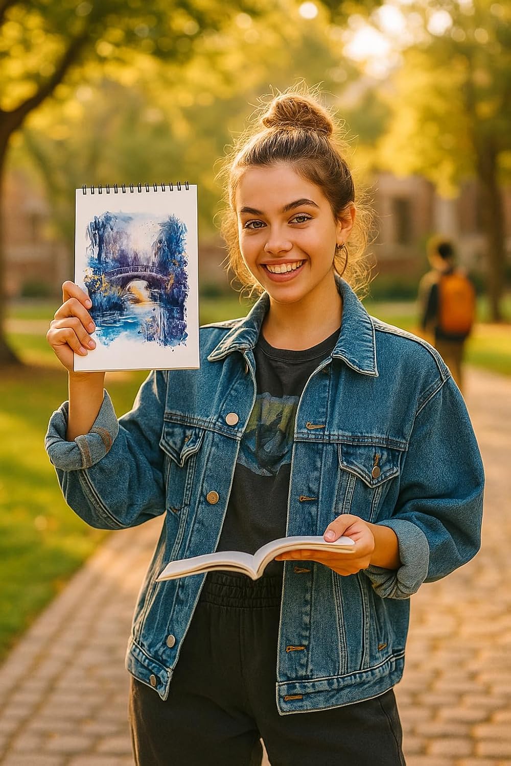 Artist Watercolor Book A5 – Heavy-Duty 300 GSM Bleed-Free Paper, 24 Perforated Pages, Wire-O Bound Lay-Flat Sketchpad for Mixed Media & Travel Sketching