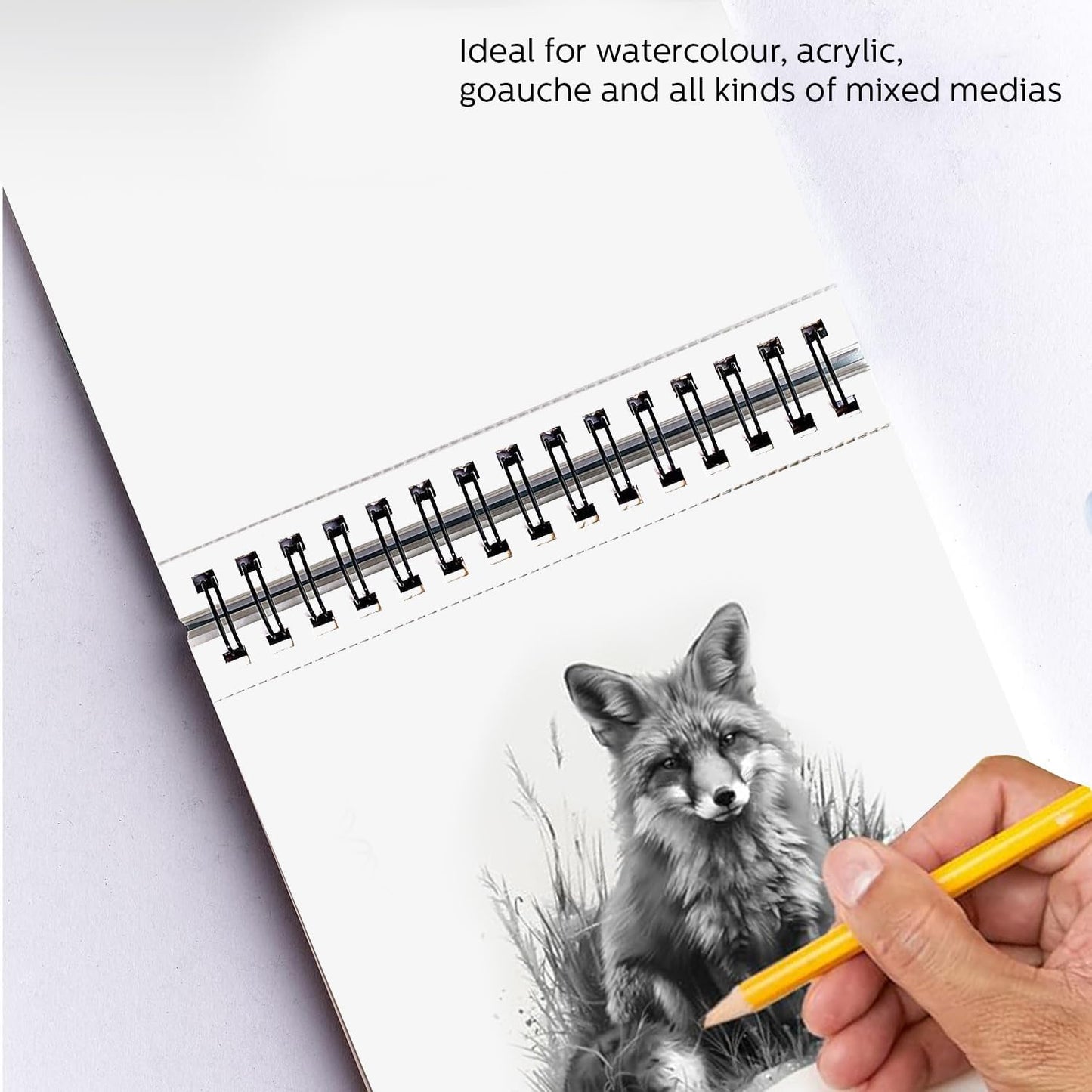 Artist Watercolor Book A5 – Heavy-Duty 300 GSM Bleed-Free Paper, 24 Perforated Pages, Wire-O Bound Lay-Flat Sketchpad for Mixed Media & Travel Sketching