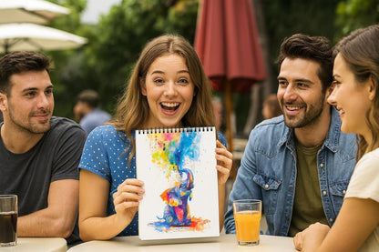 Sketch Book 20cm x 29cm, 1-Pack, 25 Sheets Spiral Bound Art Sketchbook,160gsm Artist Drawing Book Paper Painting Drawing Writing Sketching Pad for Kids Adult Teens Girls Boys