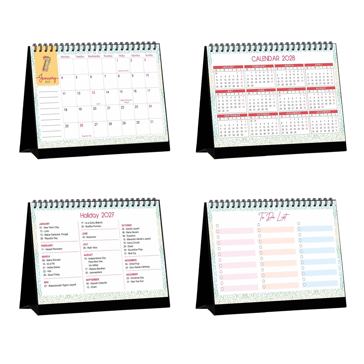 Desk Dated Calendar 2027