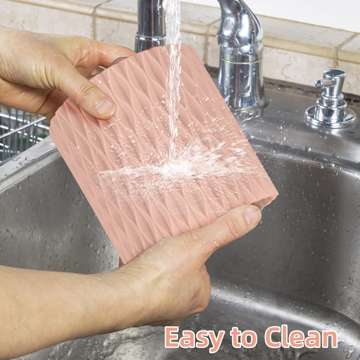 Pink Pen Holder for Desk, 360 Degree Rotating Desk Organizer with 5 Compartments, Pen Pencil Makeup Brush Holder, Cosmetics Lipsticks Pen Organizer for Home Office School