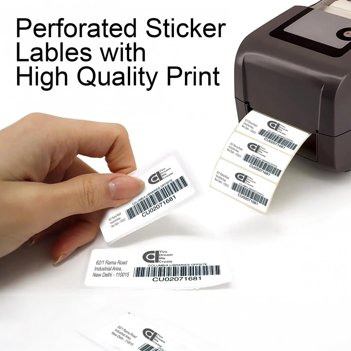 70gsm Thermal Label Printer Paper - 2" x 1" (50 x 25 mm)| 1000 Labels per Roll (Pack of 2)