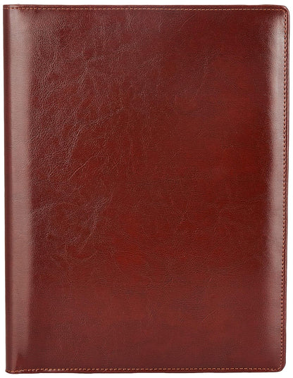 Executive Brown File Document Holder with Multiple Pockets and Zip Closure