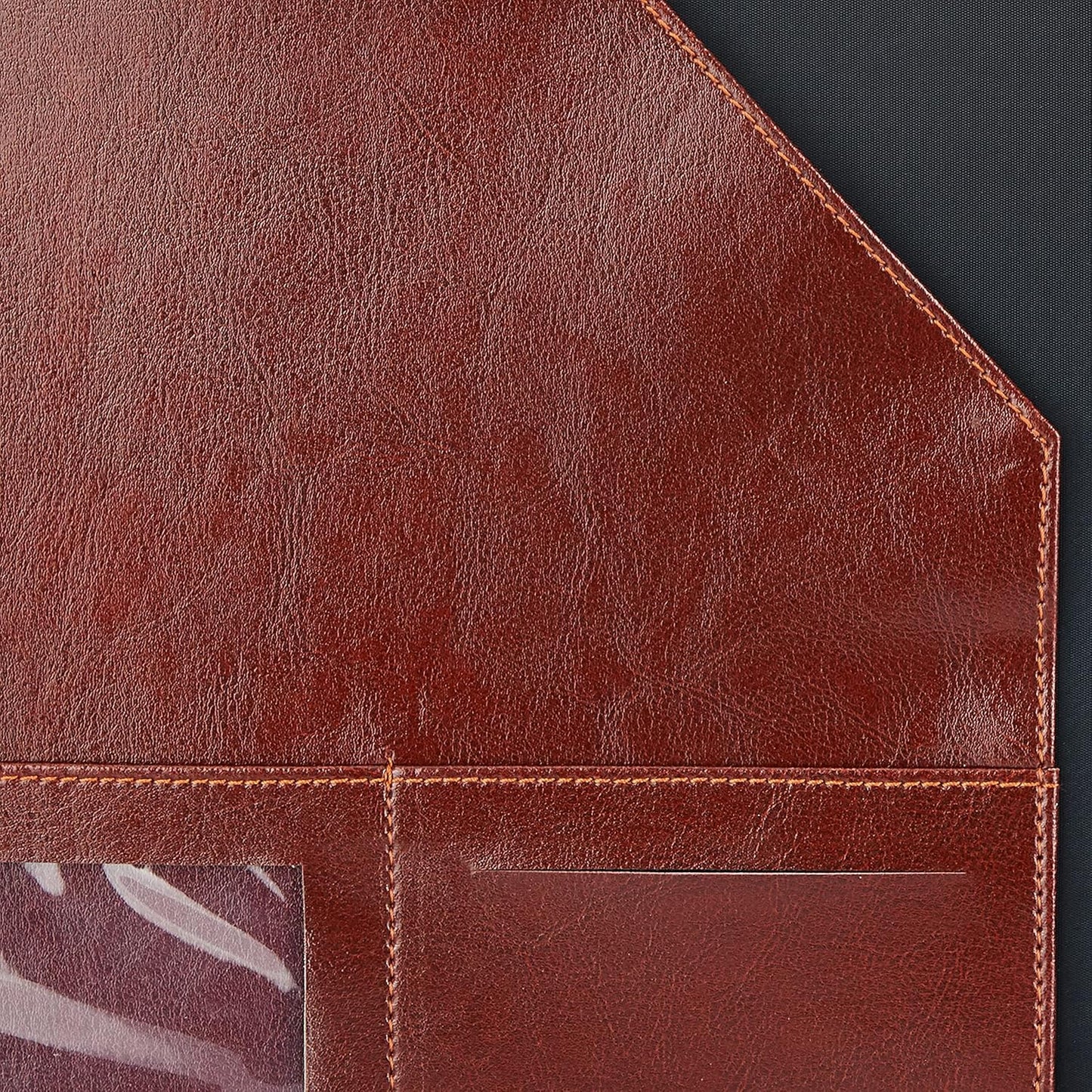 Executive Brown File Document Holder with Multiple Pockets and Zip Closure