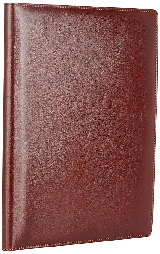 Executive Brown File Document Holder with Multiple Pockets and Zip Closure