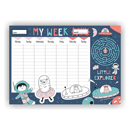 My Week Planner Writing Pad/Little Explorer Space Fun Activity Notepad for Daily, Weekly to Do List