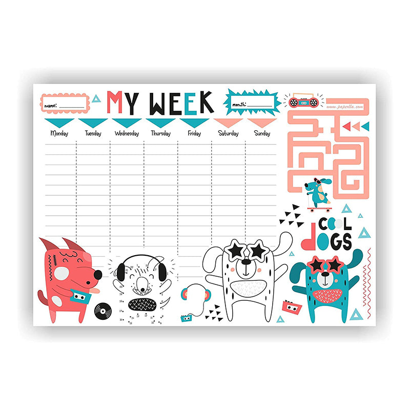 Writing Pad Activity Designer/Planner My Week Dog Lovers Notepad with Activity and to Do List for Home Office Work