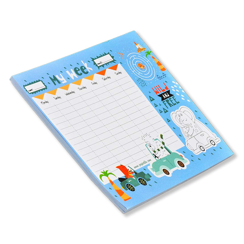 WILD & CUTE UNDATED WEEKLY PLANNER PAD, MONTHLY TO DO LIST NOTEPAD, PERSONAL GOAL ACTIVITY, SCHOOL WORK, 50 TEAR OFF PAGES