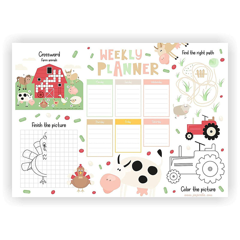 Weekly Planner Writing Pad/Little Explorer Space Fun Activity Notepad for Daily, Weekly to Do List