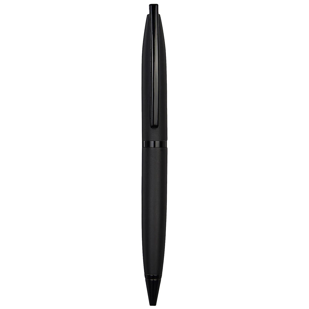 Elegant Ballpoint Pen with Classy Stainless Steel Body (Vintage Black, Blue Ink)